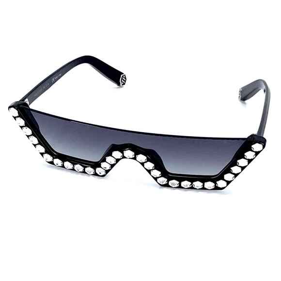 NEW!!! PHILIPP PLEIN Sunglasses Plein Crystal Lux SPP031S Col.0700 Authentic - Picture 8 of 13